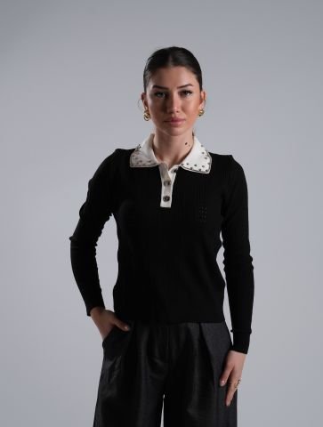 Yaka Taş İşeme Triko