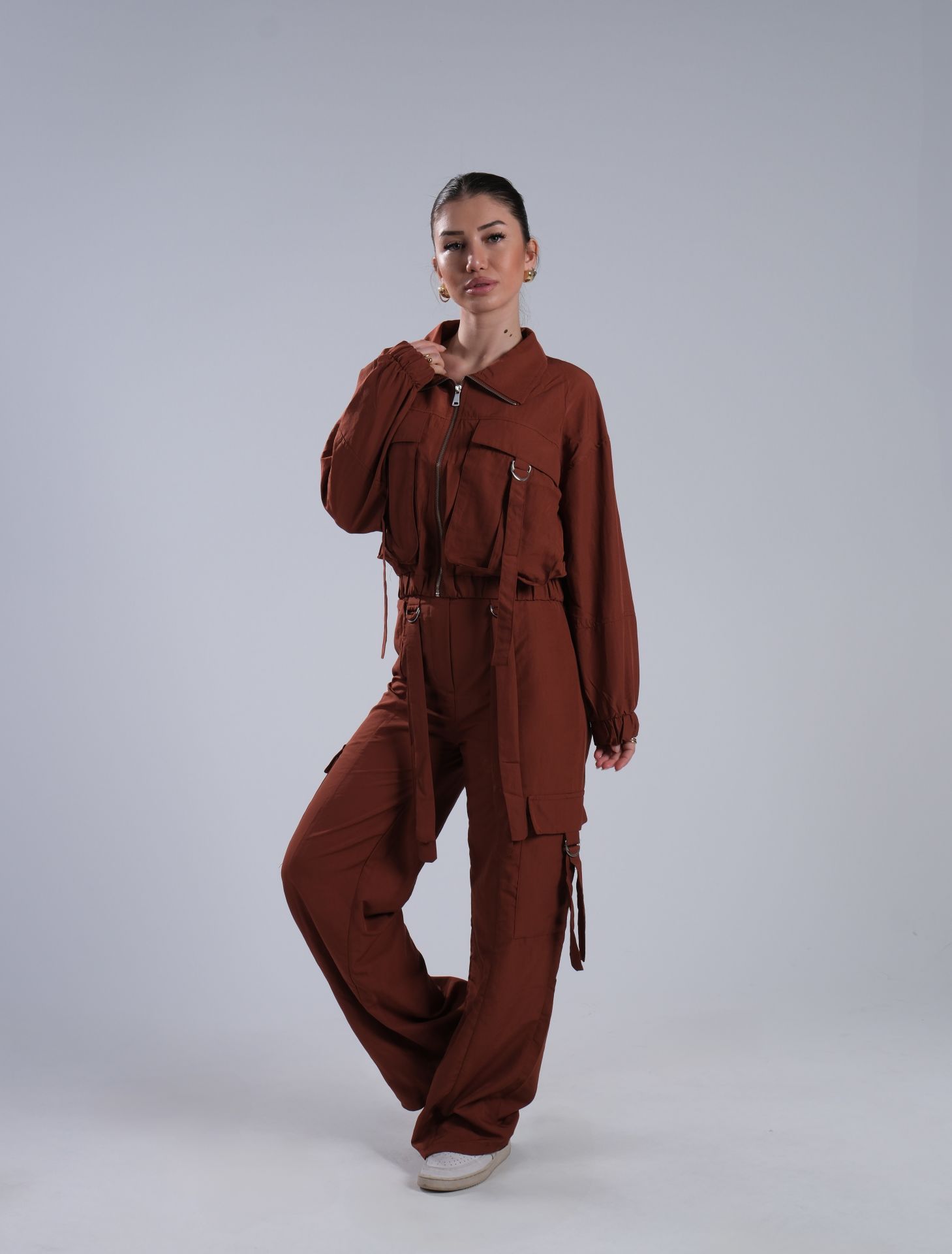 ANNA KİREMİT KARGO PANTOLON CEKET TAKIM