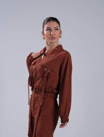 ANNA KİREMİT KARGO PANTOLON CEKET TAKIM