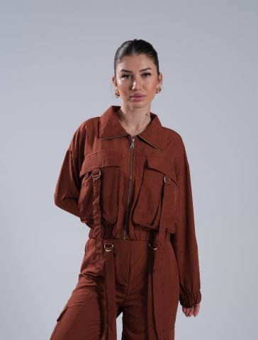 ANNA KİREMİT KARGO PANTOLON CEKET TAKIM
