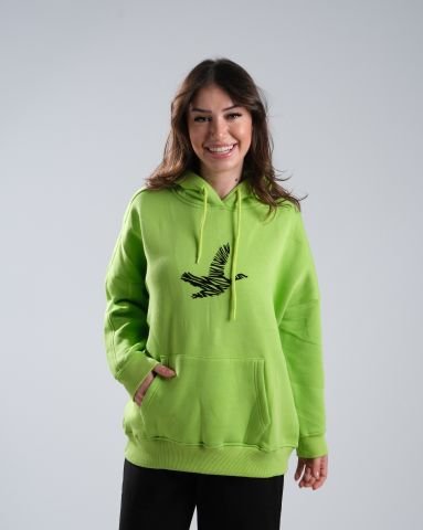 Yeşil Kapşonlu Sweat