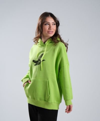 Yeşil Kapşonlu Sweat