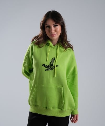 Yeşil Kapşonlu Sweat
