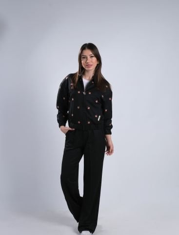 Raw Gül Nakışlı Ceket Pantolon Takım