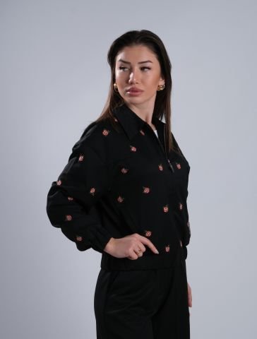 Raw Gül Nakışlı Ceket Pantolon Takım