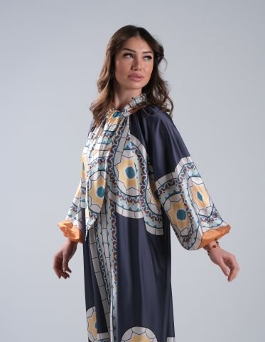 Şal Yaka Saten Elbise