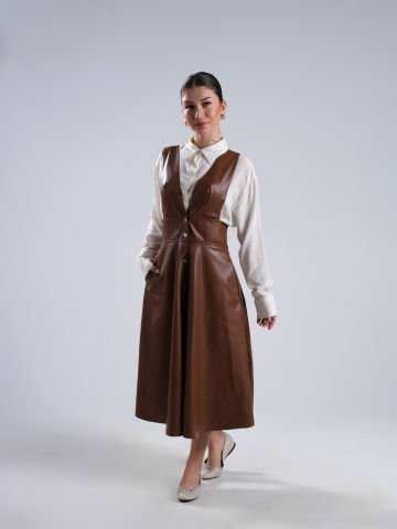 Boneta Dirndl Deri Elbise