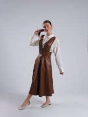 Boneta Dirndl Deri Elbise